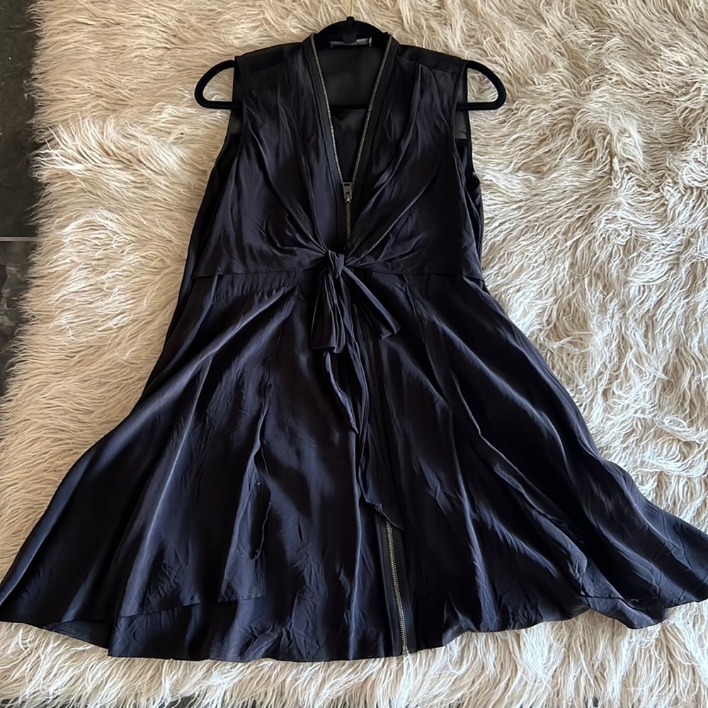 All Saints Black Zipper Dress